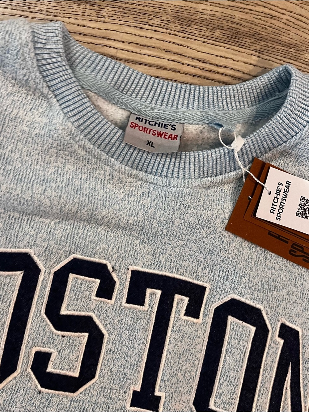 New Ritchie’s Sportswear Light Heather Blue BOSTON Sweatshirt XL Cozy Super Soft - Picture 3 of 7